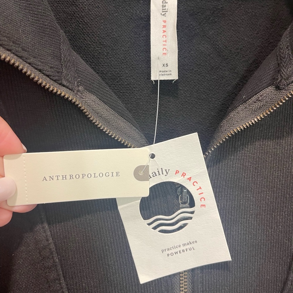 Daily Practice by Anthropologie Meru Sweatshirt Mini Dress in Black - NWT! - Picture 6 of 11